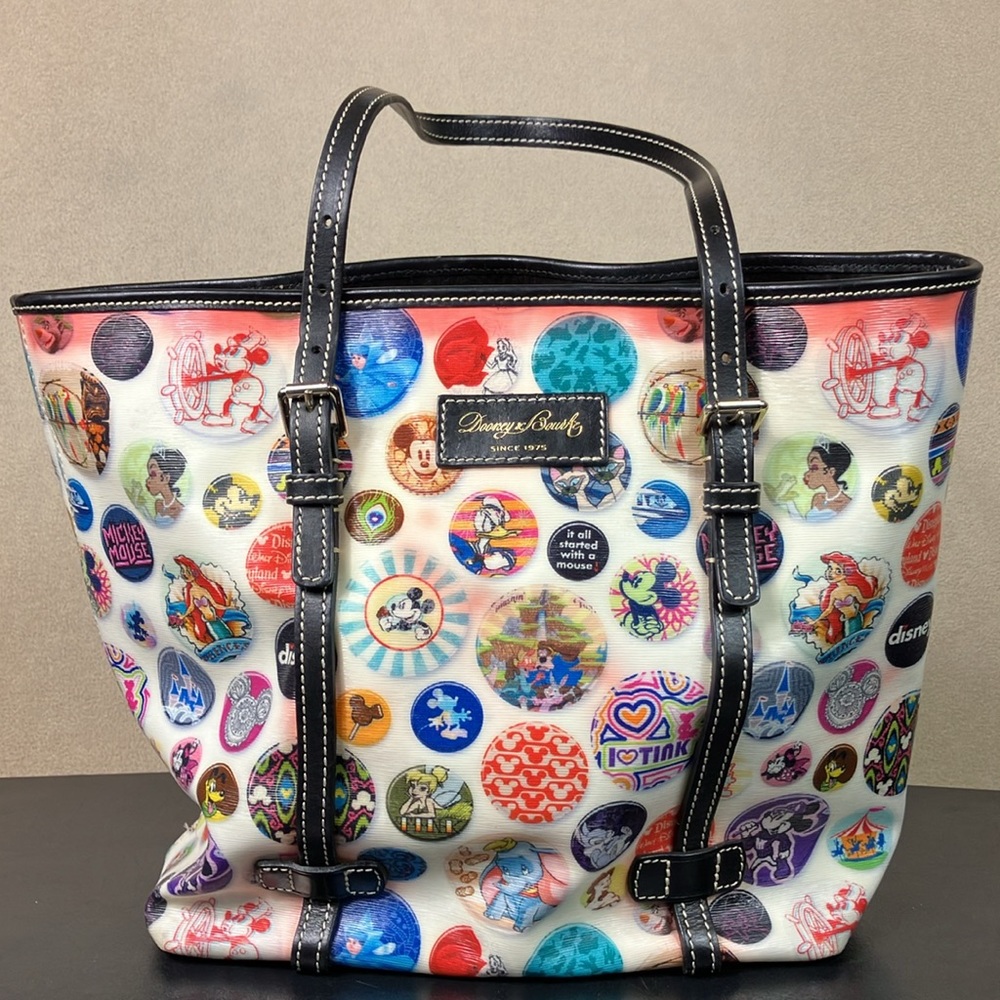 Disney Dooney & Bourke Button Cosmetic Shopper Tote Adjustable Purse Bag Retired